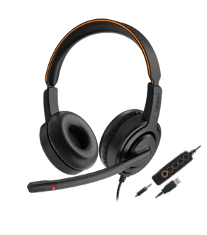 Axtel VOICE UC45 Stereo USB-A / 3.5 mm Çağrı Merkezi Kulaklığı