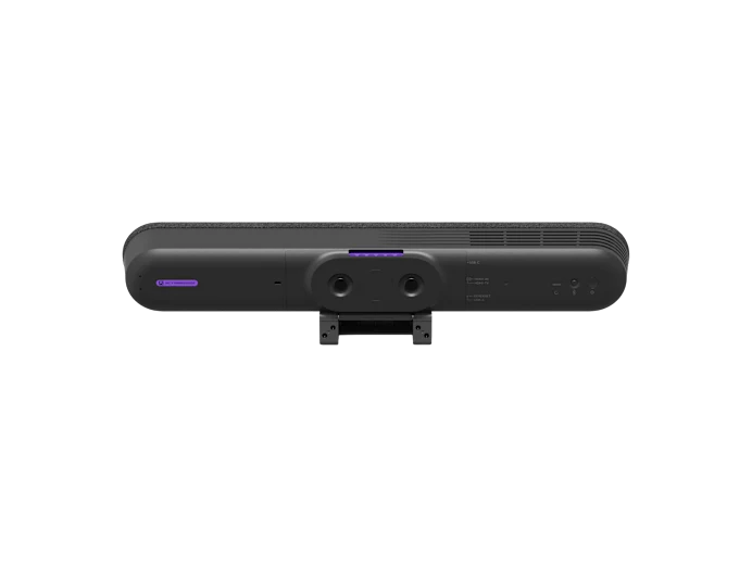Logitech Rally Bar Huddle grafit video konferans barı arka bağlantılar ve montaj görünümü